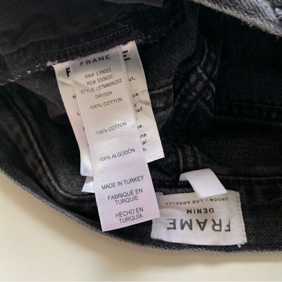 Frame Denim Studded Denim Skirt washed black gray Size 25 - Picture 10 of 10